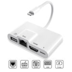 Lighting To OTG USB Rj45 Ethernet Connector HDMI-Compatible 4K Digital AV Adapter for iPhone
