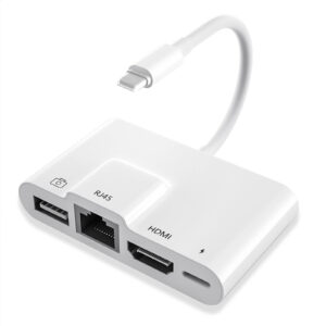 Lighting To OTG USB-Rj45 Ethernet-HDMI-Compatible 4K Digital AV Adapter for iPhone