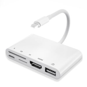 Lightning Adapter with HDMI-USB-OTG-Card Reader iPhone iPad